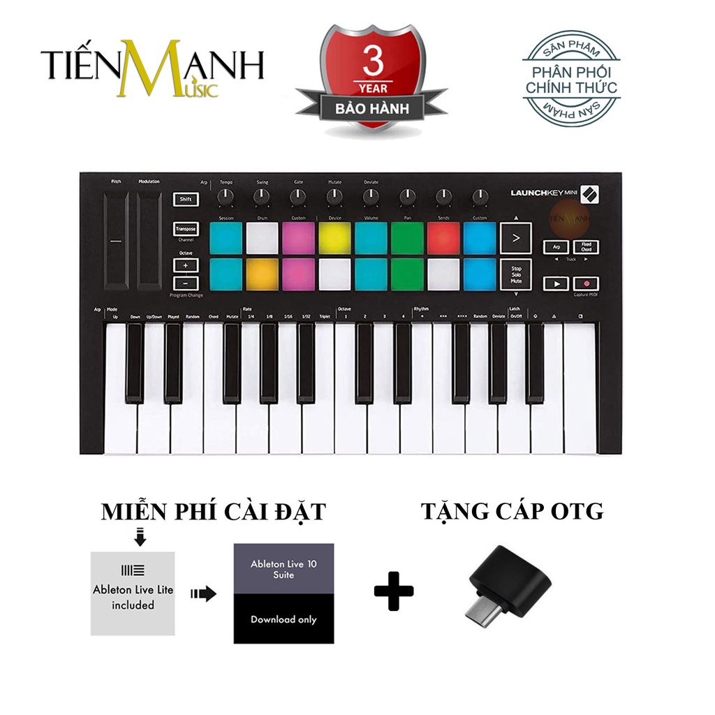 [Tặng Cáp OTG] Novation Launchkey Mini MK3 Bàn phím sáng tác - Sản xuất âm nhạc Producer Keyboard Controller