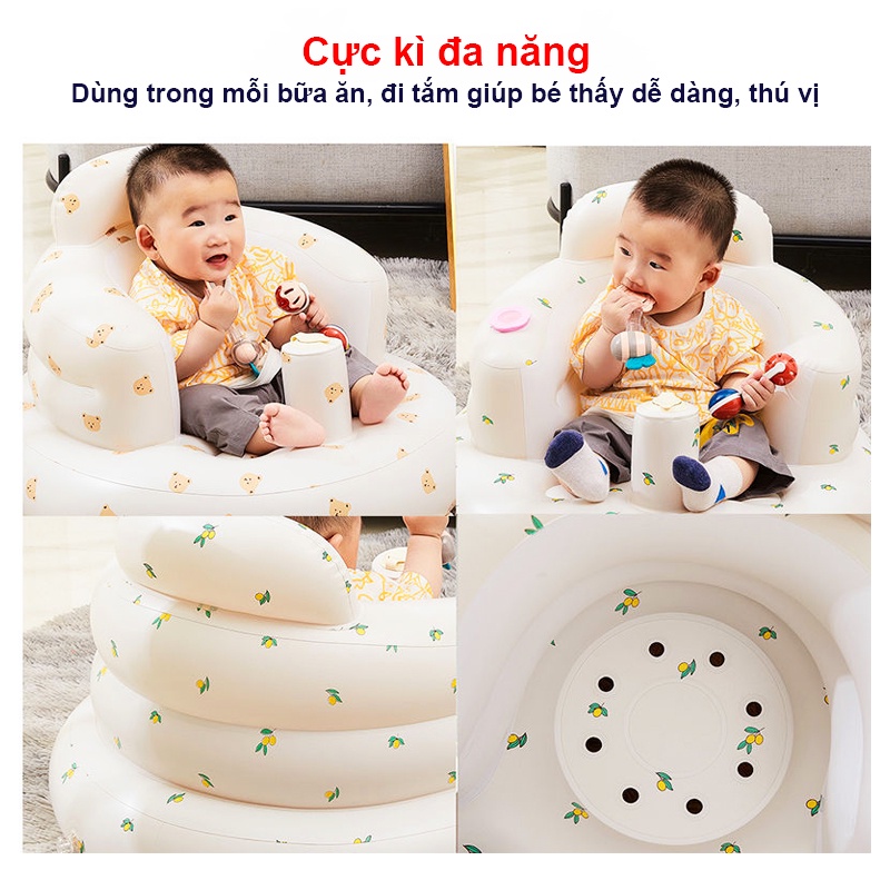 Ghế hơi tập ngồi cho bé chống ngã cao cấp Baby-S, Ghế phao tập ngồi cho bé phong cách Hàn Quốc – SSS031