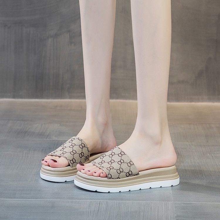 Dép Quai Ngang Đế Dày Thời Trang Mùa Hè Hàn Quốc Cho Nữ