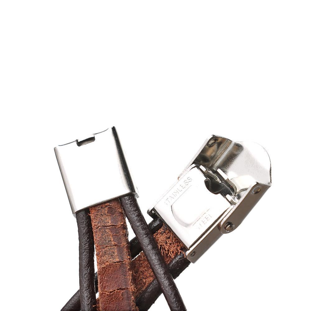 ME Vòng Tay Da Hình Rồng Bạc Tây Tạng Cho Nam