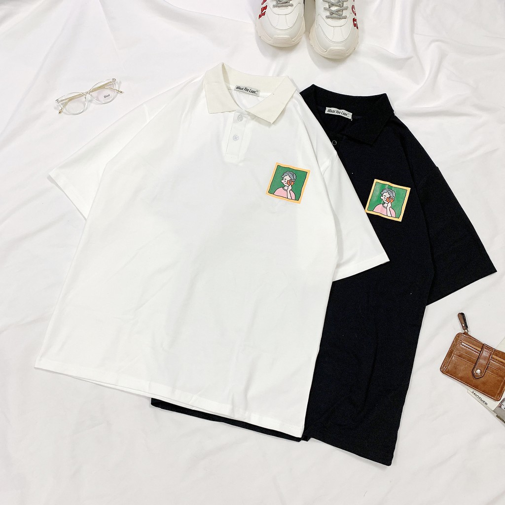 Polo Áo Thun Tay Lỡ Unisex NAM NỮ Ô VUÔNG