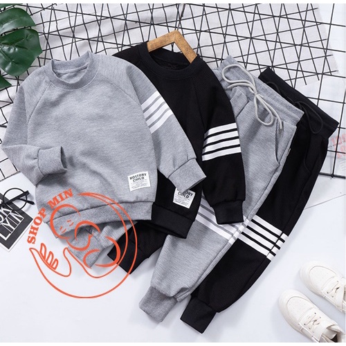 (Quảng Châu-Hàng Mới Về) Bộ Quần Áo thu đông, Set thu đông bé trai, Chất nỉ xốp cho bé từ 2-8 tuổi (9-24kg)(MB.Q042)