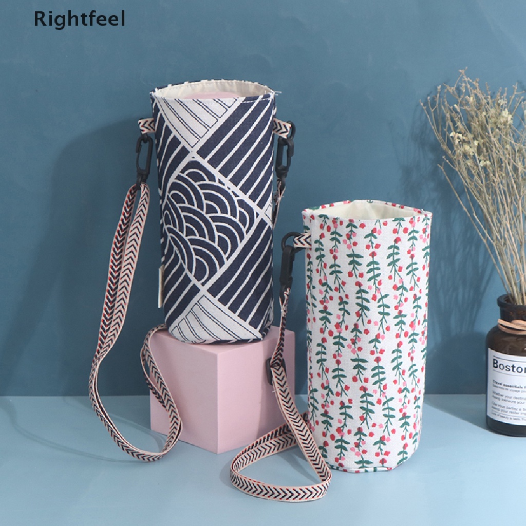 Vỏ Bọc Bình Nước Vải Lanh Cotton Họa Tiết Hoa Hiện Đại