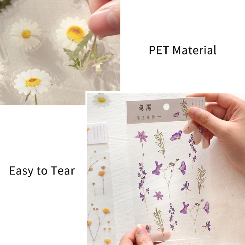 Miếng dán trang trí sổ tay/nhật ký hình cây cỏ xinh xắn DIY