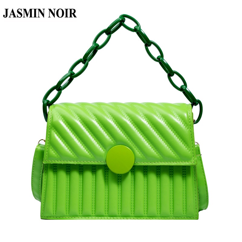 Túi đeo chéo JASMIN NOIR nắp gập kẻ sọc xinh xắn thời trang cho nữ
