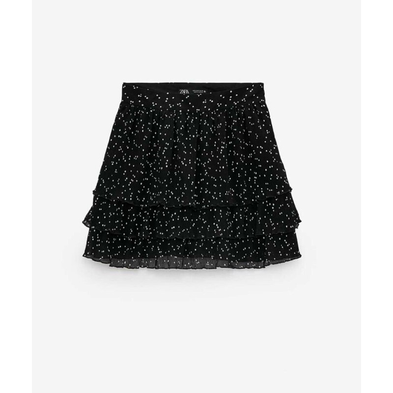 CHÂN VÁY 3 TẦNG DẬP LY CHẤM BI ZARA V120