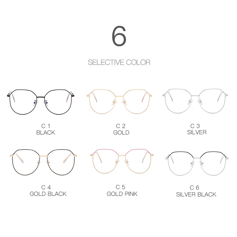 Literary Flat Light Myopia Lady Metal Frame Men Women Fashion Glasses Retro Big Frame Wild Oval Eyewear | BigBuy360 - bigbuy360.vn