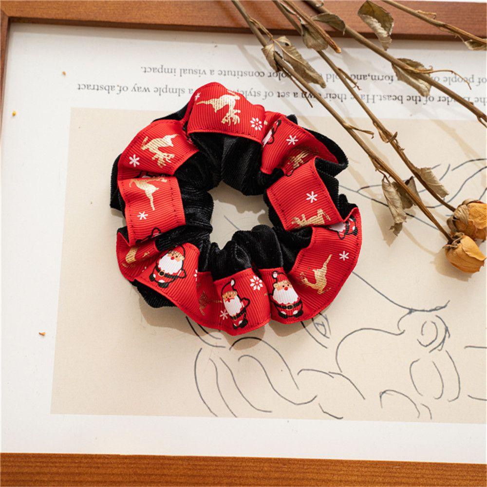 Dây Cột Tóc Bằng Vải Nỉ Kích Thước Lớn Phong Cách Giáng Sinh Mới