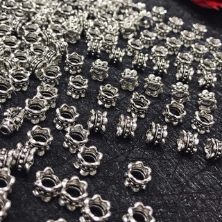 charm bạc ốp đá 2 đầu