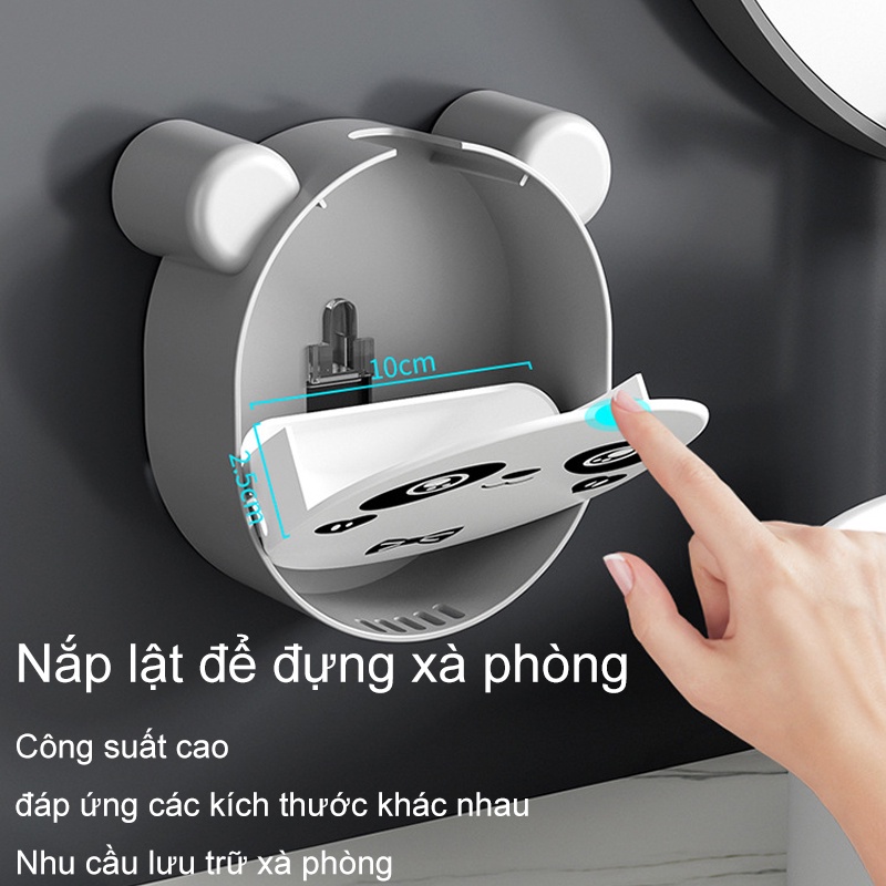 Khay Đựng Xà Phòng Nắp Lật Gắn Tường Không Đục Lỗ Họa Tiết Hoạt Hình Dễ Thương Phong Cách Bắc Âu Cho Nhà Tắm Kệ Để Xà Phòng Gắn Tường Thiết Kế Hình Hoạt Hình Dễ Thương Khay Đựng Xà Phòng Gắn Tường Kiểu Dáng Hoạt Hình Dễ Thương