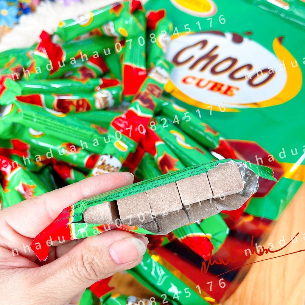 Combo 2 thanh kẹo choco cube/ milk cube nén Hongkong thanh gồm 5 viên 13.75g