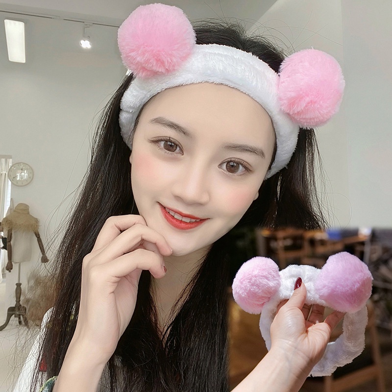 Băng đô rửa mặt Tai Gấu, băng đô cài tóc skincare nữ Tai Gấu 3D cute vải nhung mềm mượt Hàn Quốc