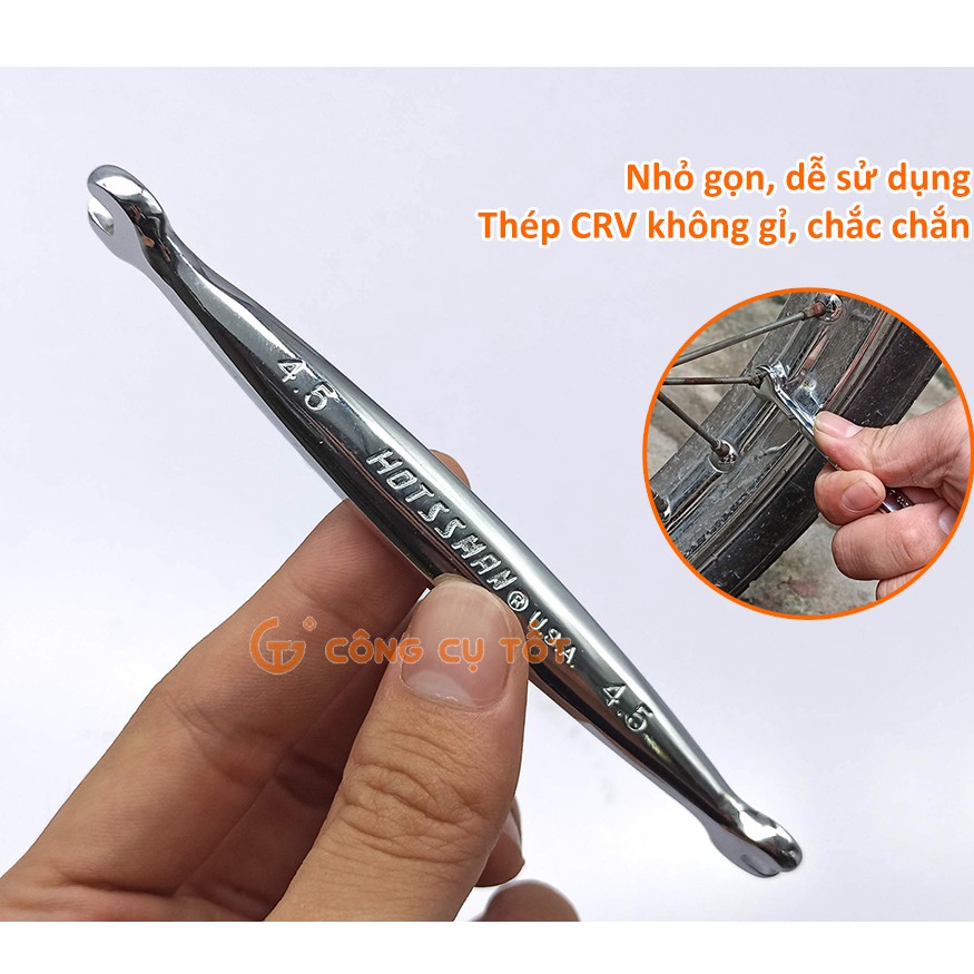 Cờ lê cân vành xe máy hai đầu 4.5mm HOTSSMAN bằng thép Crôm Vanadium