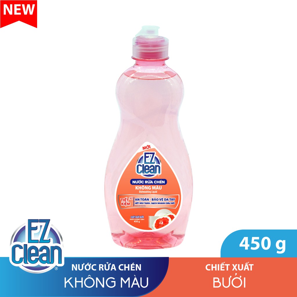 Nước rửa chén không màu EZ CLEAN hương Bưởi 450gr