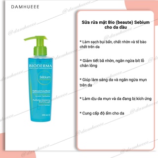 Sữa rửa mặt Bio (beaute) Sebium cho da dầu