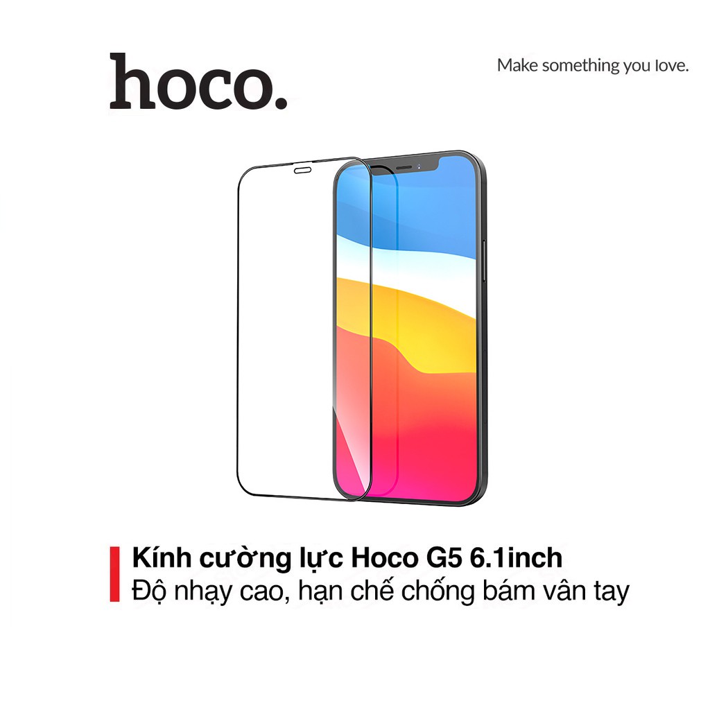 Kính cường lực Hoco G5 6.1inch chống bám vân tay bảo vệ màn hình điện thoại iPhone 12 / 12 Pro