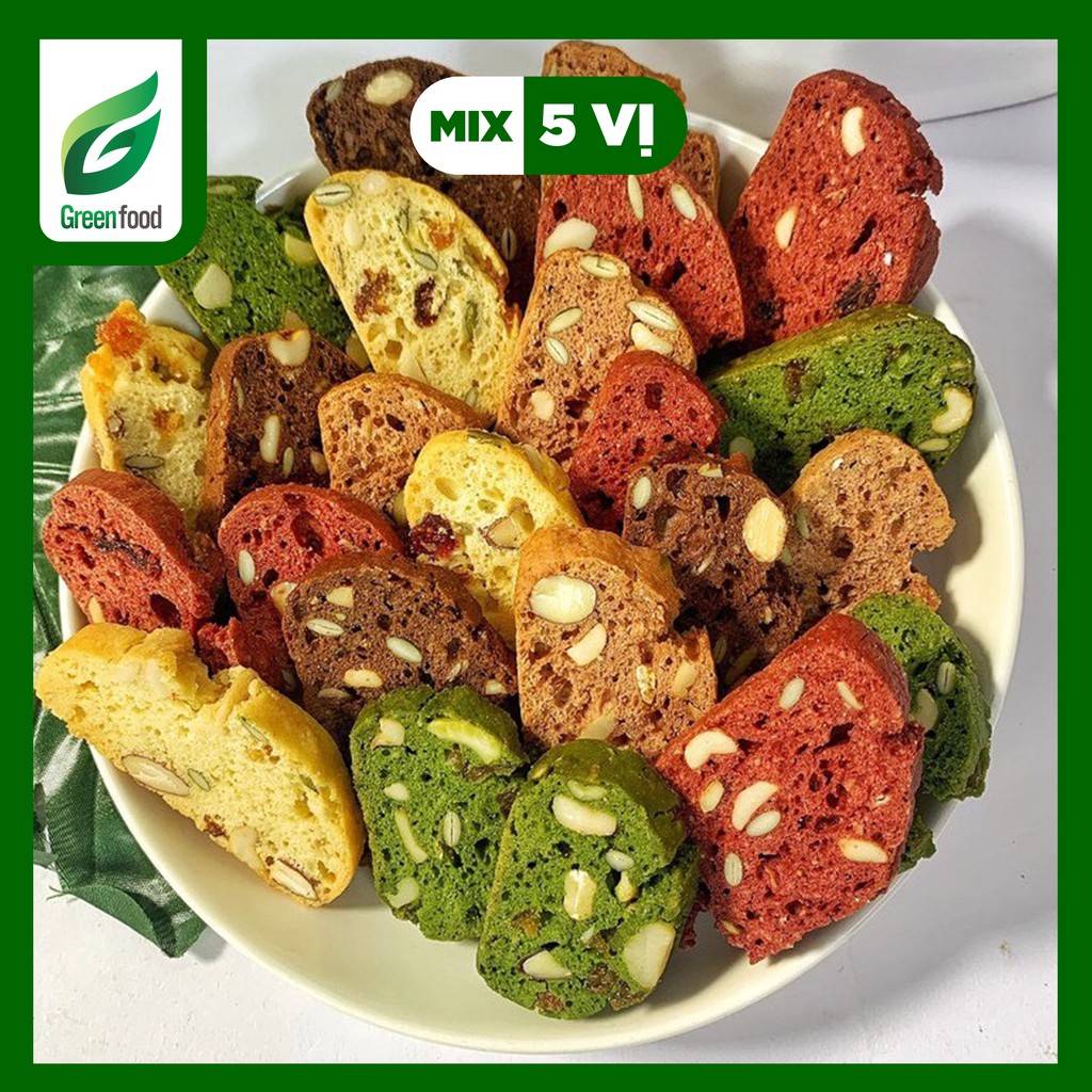 Biscotti nguyên cám 5 vị - Bánh ăn kiêng dành cho người giảm cân. GreenFood | BigBuy360 - bigbuy360.vn
