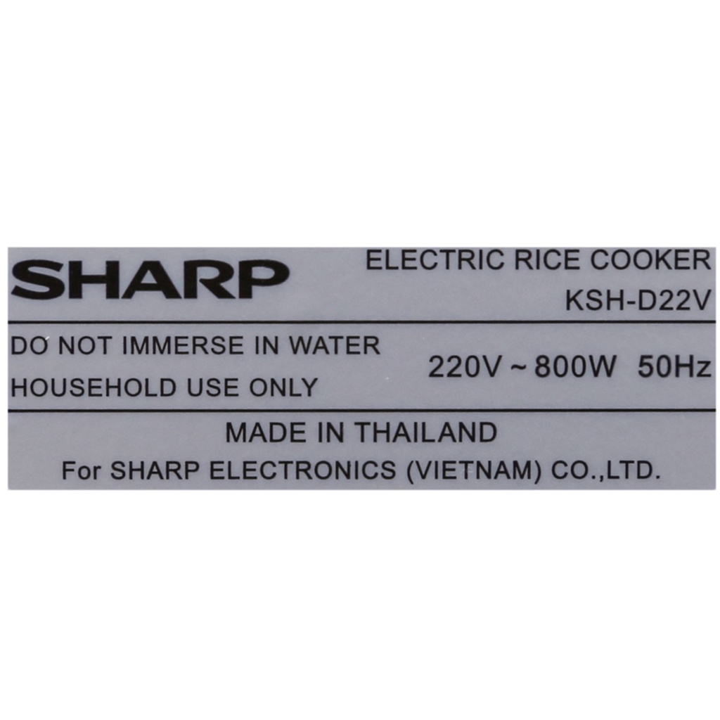 Nồi cơm điện nắp rời hiệu Sharp KSH-D22V HÀNG CHÍNH HÃNG,màu ngẫu nhiên