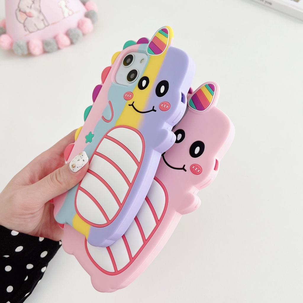 Ốp Điện Thoại Mềm Chống Sốc In Hình Kỳ Lân Hoạt Hình Cho iPhone 67 8 X XS XR XSMAX 11 12 13promax