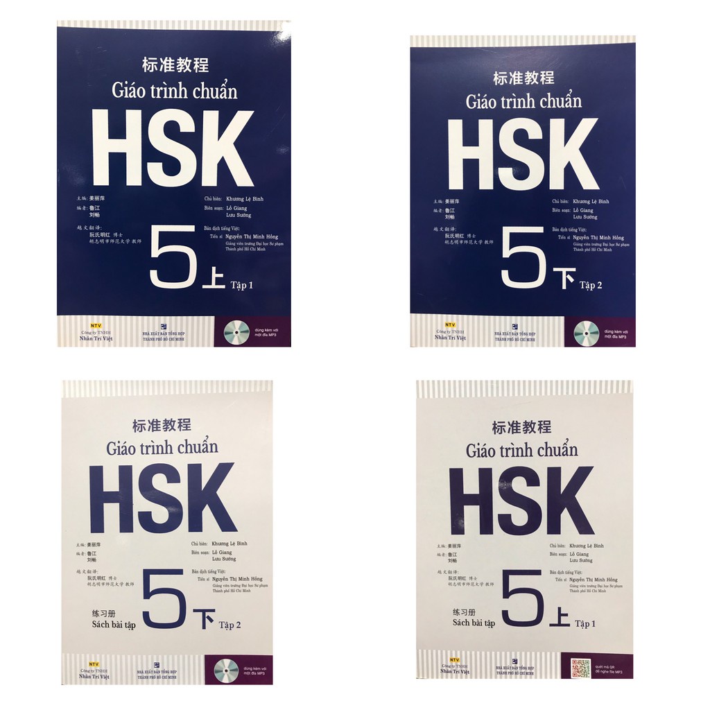 Sách - Combo Giáo trình chuẩn HSK 5 bài học bài tập ( Quét QR để lấy file nghe ) - Tặng kèm bookmark