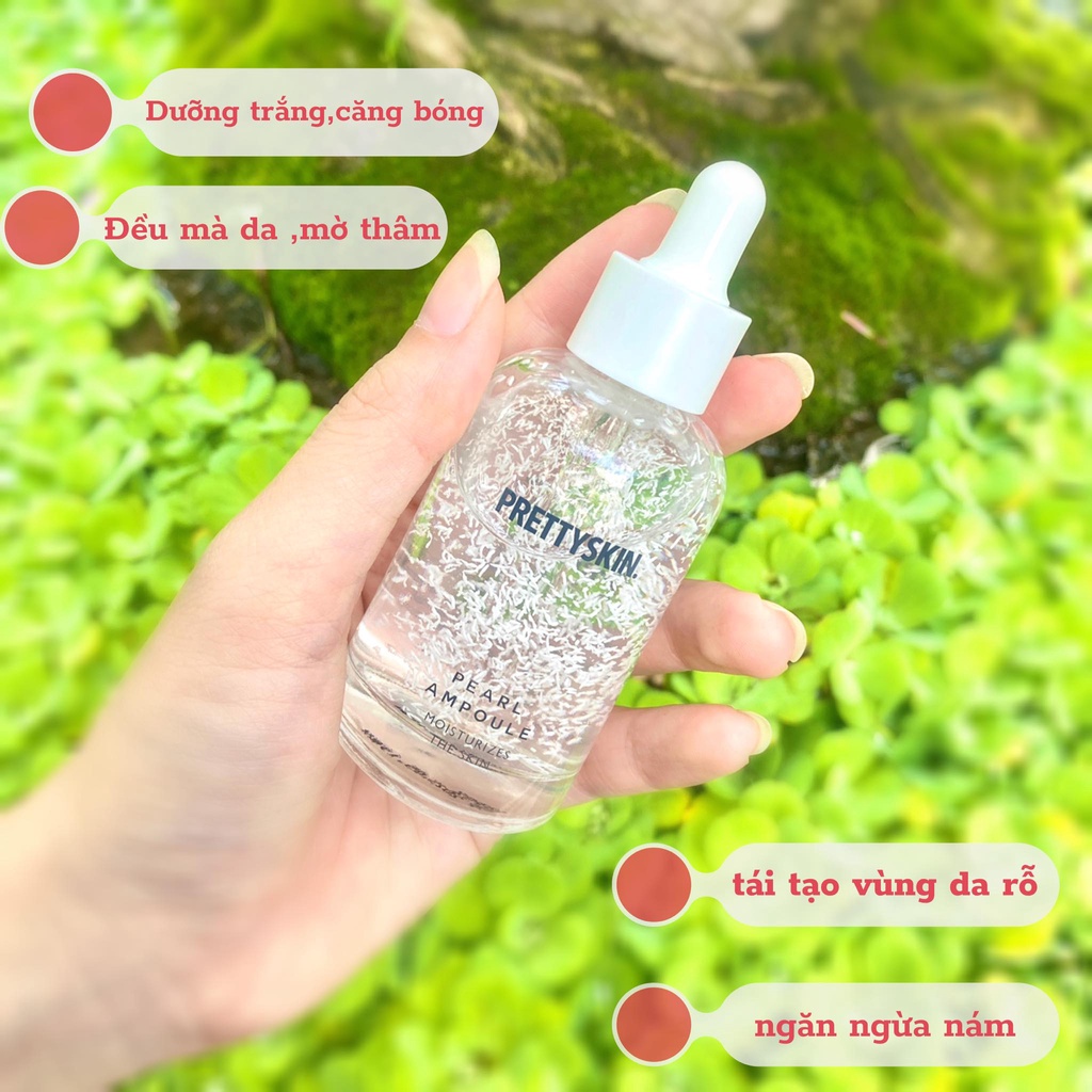 Tinh Chất Serum Dưỡng Trắng Da Ngọc Trai Pretty Skin Hàn Quốc Pearl Ampoule 50ml Giúp Mờ Thâm &amp; Ngăn Ngừa Lão Hóa