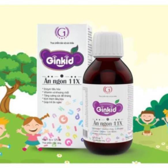 Ginkid Ăn ngon 11X cải thiện chức năng tiêu hóa cho trẻ hết biếng ăn lọ 125ml chính hãng