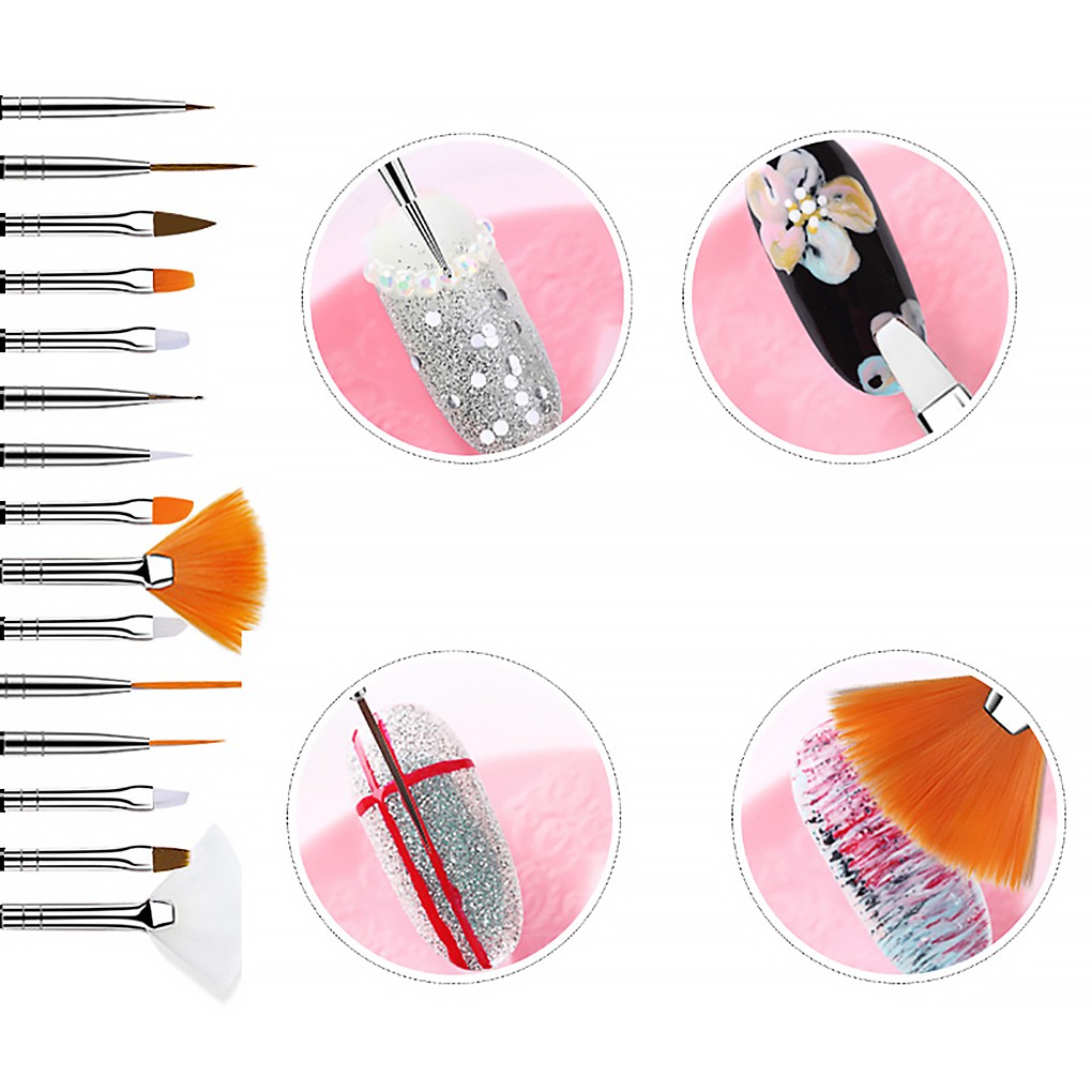 Set 15 cọ vẽ móng trang trí chuyên dụng