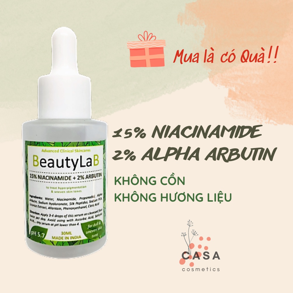 Serum trắng da CAO CẤP 15% Niacinamide 3% Alpha Arbutin