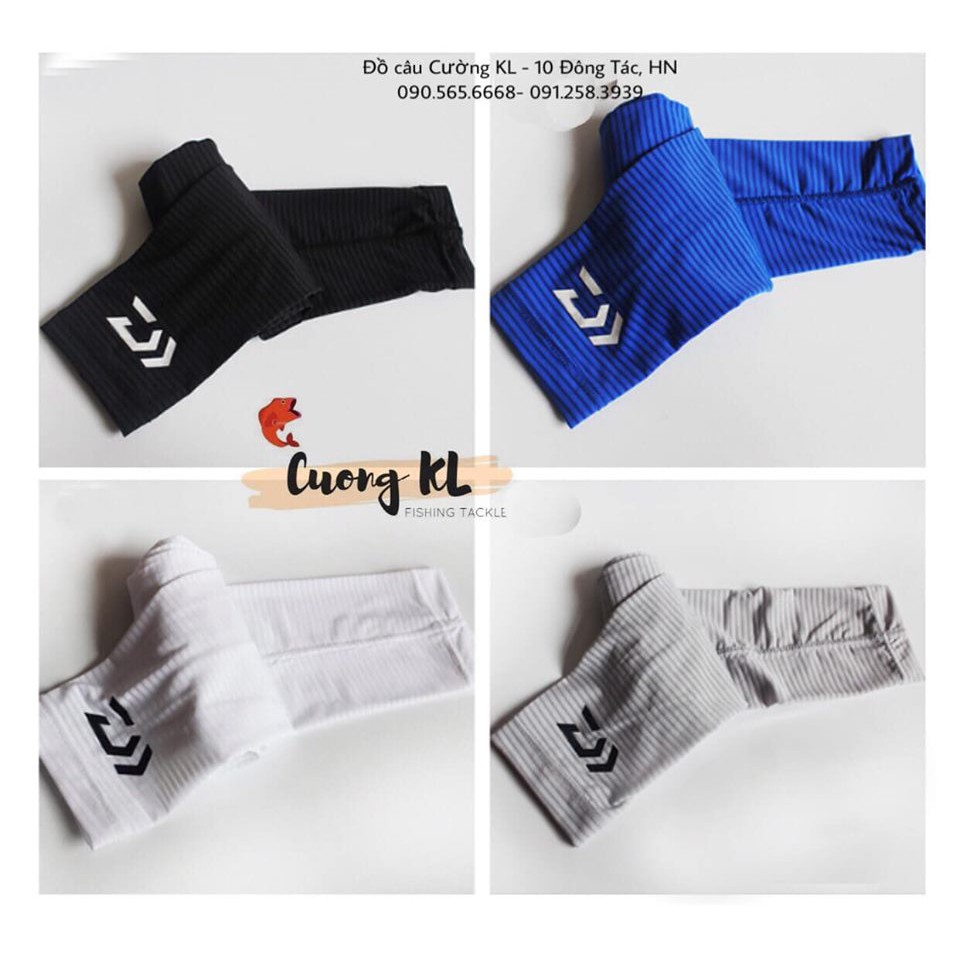 Ống tay Daiwa kẻ mờ chống nắng được làm từ cotton