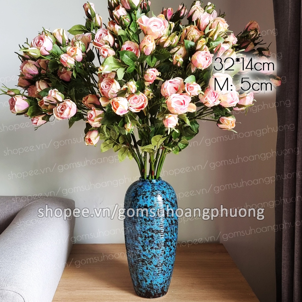 Bình hoa gốm sứ cao trên 30cm dáng vò cao miệng nhỏ