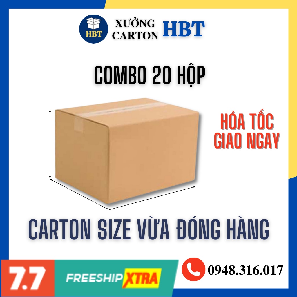 GIÁ XƯỞNG - 20 Hộp giấy carton nhiều size đóng hàng - đựng mĩ phẩm Hai Bà Trưng Hà Nội