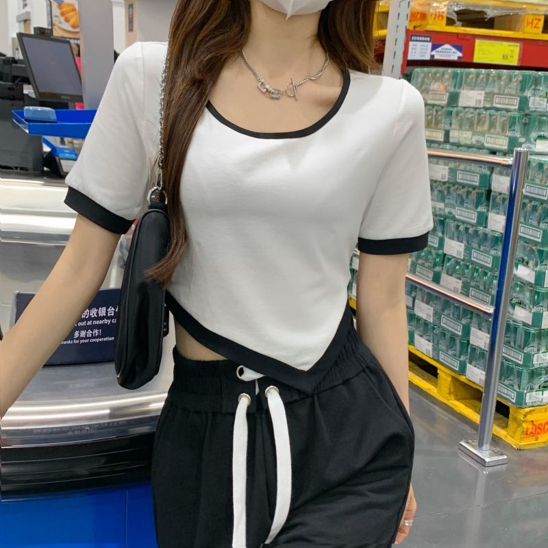 Áo Thun Ngắn Tay Phong Cách Hàn Quốc Thời Trang Mùa Hè Mới 2022 Cho Nữ