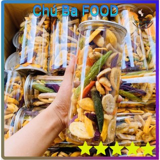 270G 🍌Trái Cây Sấy Khô Thập Cẩm🥕 Chú Ba FOOD - Hoa Quả Sấy | Khoai Môn Vàng Tím, Cà Rốt. Khổ Qua, Mít, Chuối