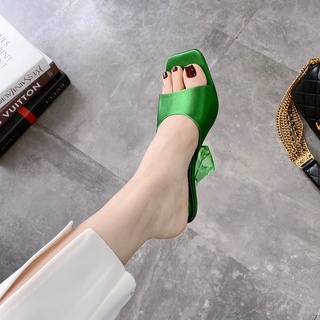 Guốc quai lụa nữ - cao gót nữ cao 7P