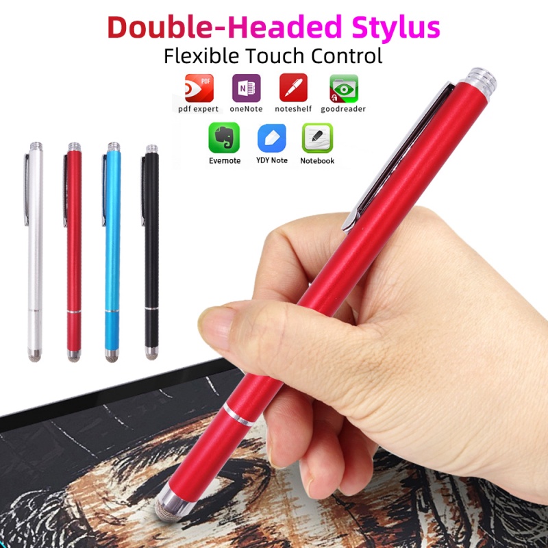 DROID,Tablet iPhone iTouch Combo Stylus and Ink Cap Pen-SILVER-iPad iPen2x 