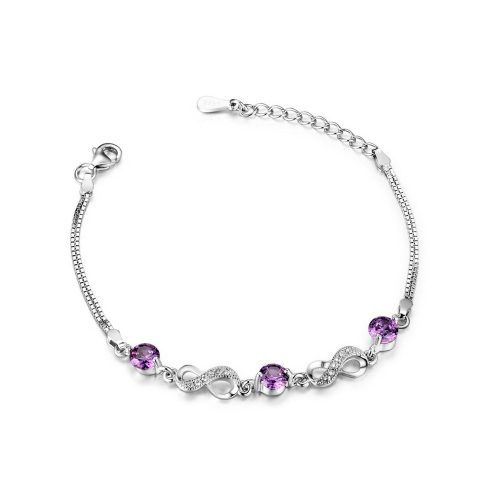 Lắc Tay Bạc Nữ Ý S925 Hình Vô Cực Đính Đá Sang Trọng - BNLT07 - Bảo Ngọc Jewlery