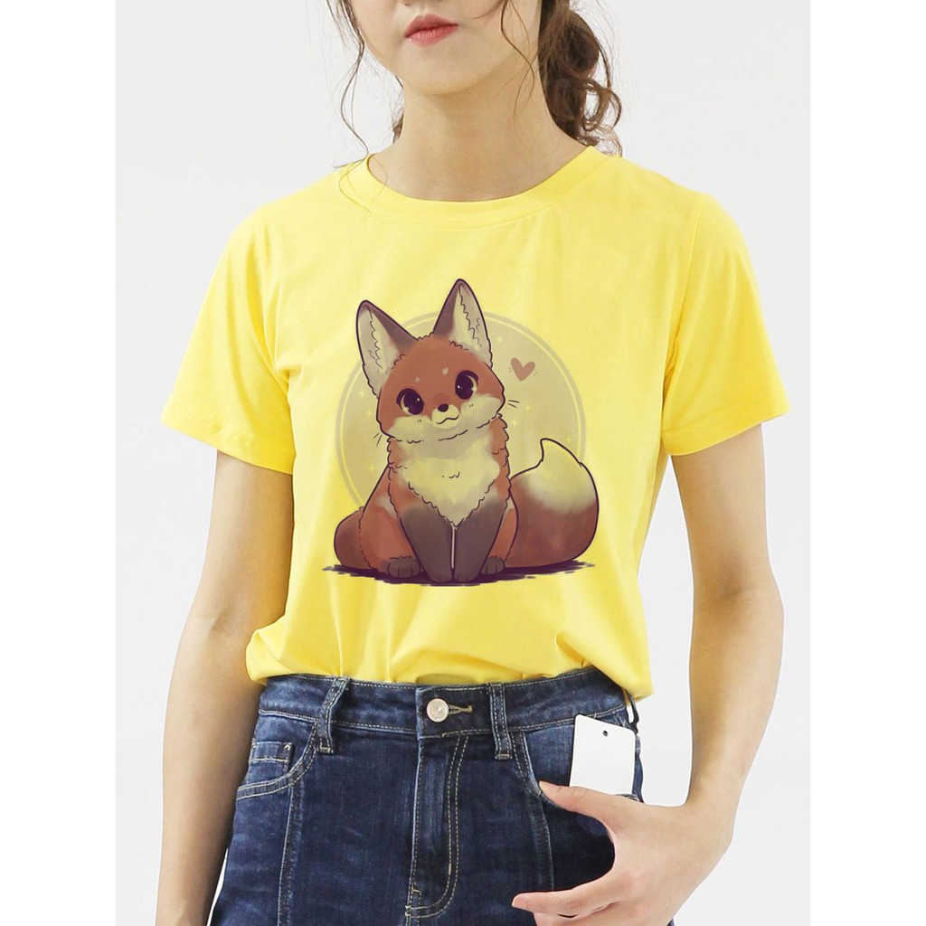 ÁO THUN NAM NỮ AT2302 CÁO XINH XẮN THÚ CƯNG THỜI TRANG AOMI unisex PHONG CÁCH CÁ TÍNH ĐẸP