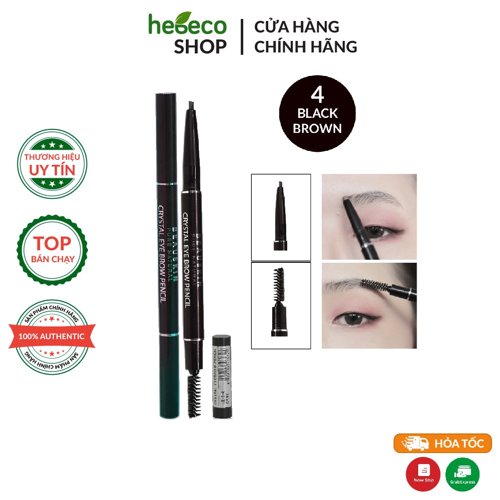 Chì kẻ mày 2 đầu không trôi không lem Beauskin Crystal Eyebrow Pencil  3g - Hàn Quốc Chính Hãng