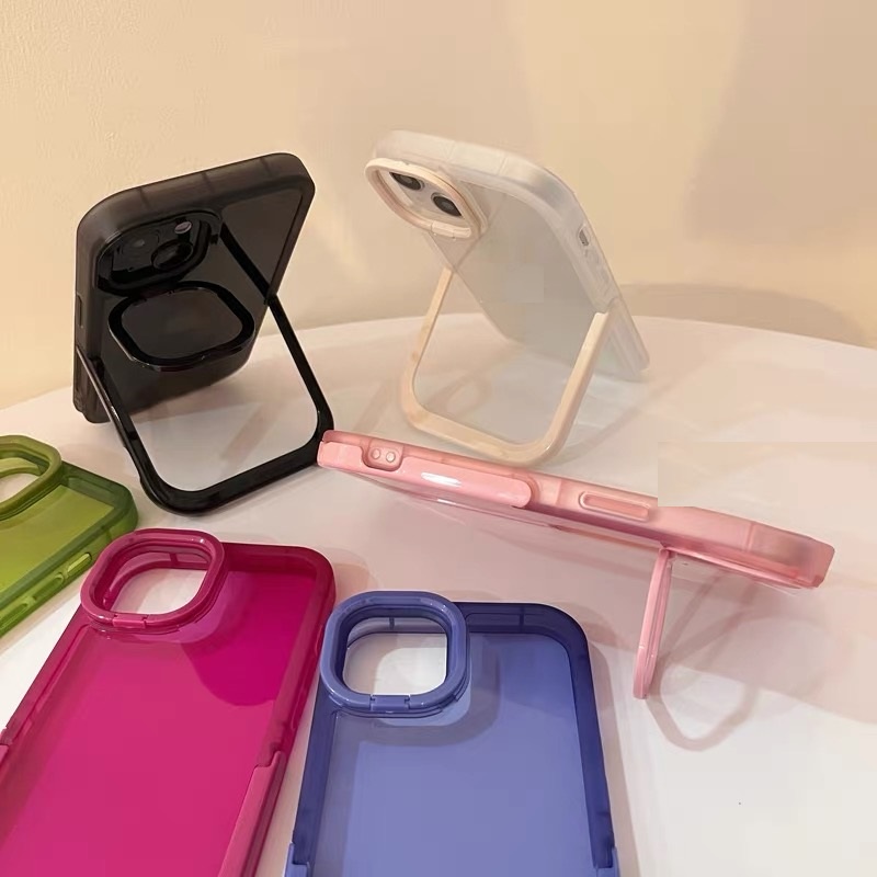 Ốp Điện Thoại Mềm Trong Suốt Có Giá Đỡ Cho Iphone 12 pro max 11 pro max xs max xr x 13proamx plus