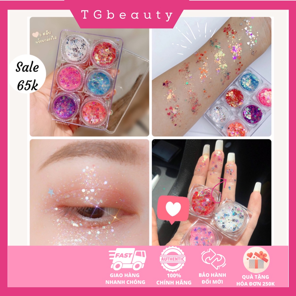 Set 6 Hũ Nhũ Mắt Kira Kira Lấp Lánh có sẵn keo