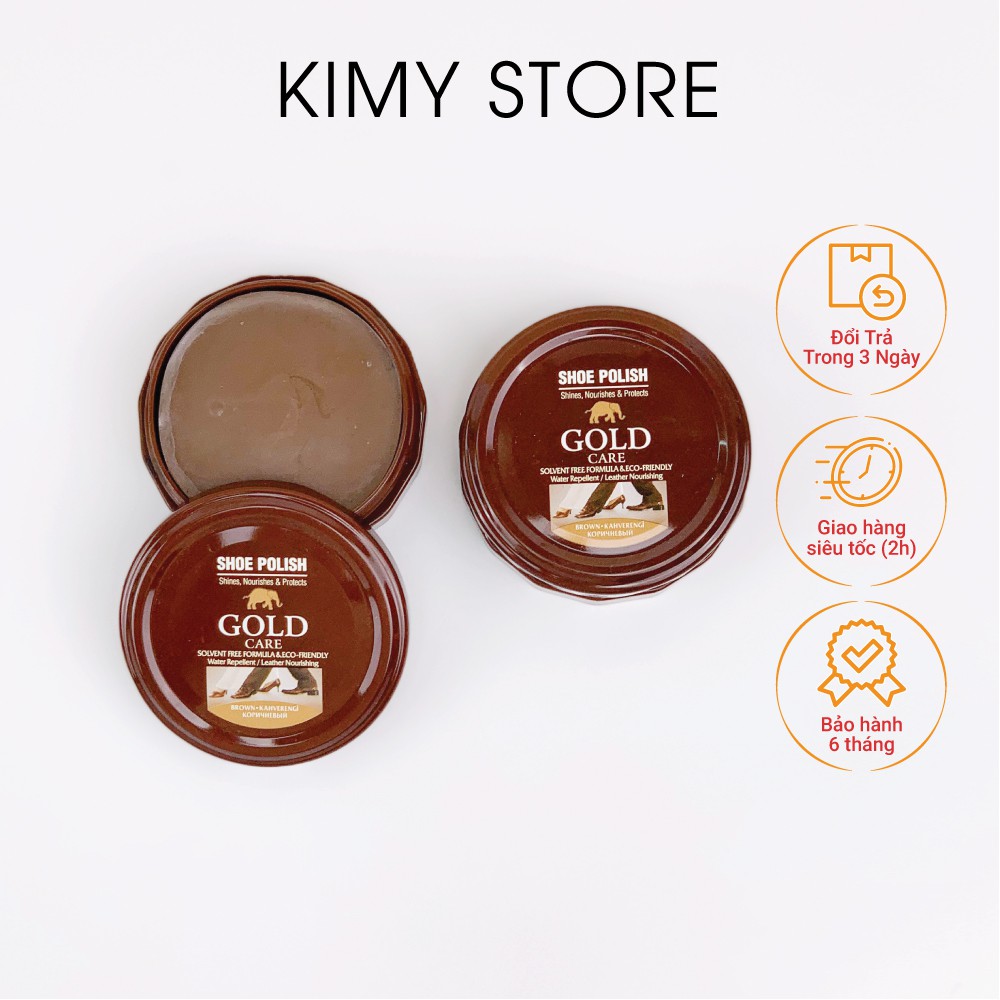 Xi nâu đánh giày cao cấp Goldcare dạng sáp - Dùng được cho túi xách, ghế da - nhập khẩu từ Thổ Nhĩ Kì