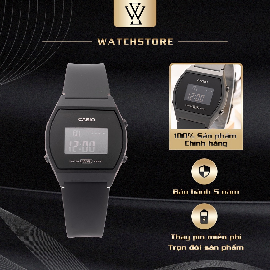 Đồng Hồ Điện Tử Unisex Casio WATCHSTORE LW-204-1BDF Thiết Kế Mặt Kính Nhựa 35mm, Dây Đeo Và Vỏ Nhựa Bền Bỉ