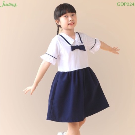Váy học sinh nữ đi học Jadiny GDP024 lá cổ phối viền