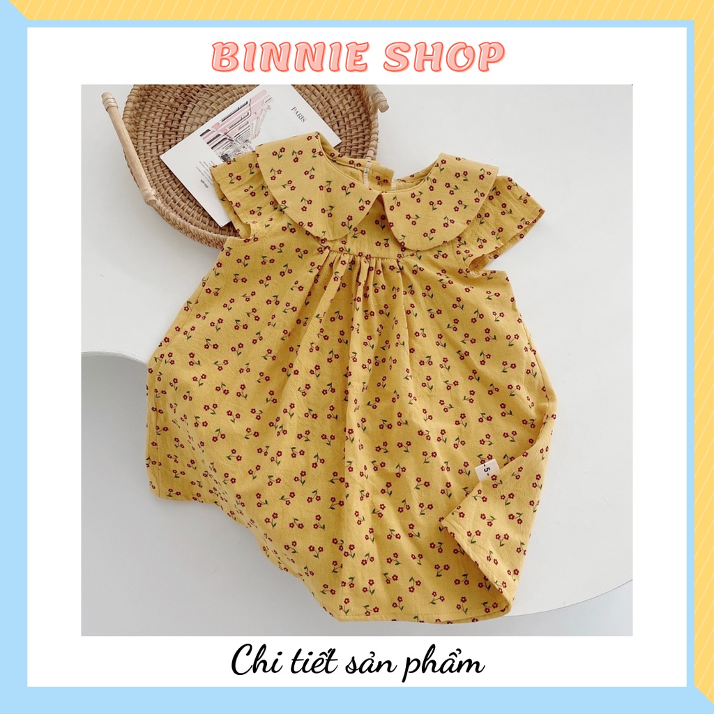 Váy bé gái Váy babydoll hoa nhí cổ sen dễ thương cho bé gái 9-20kg (1-5 tuổi) BINNIE SHOP