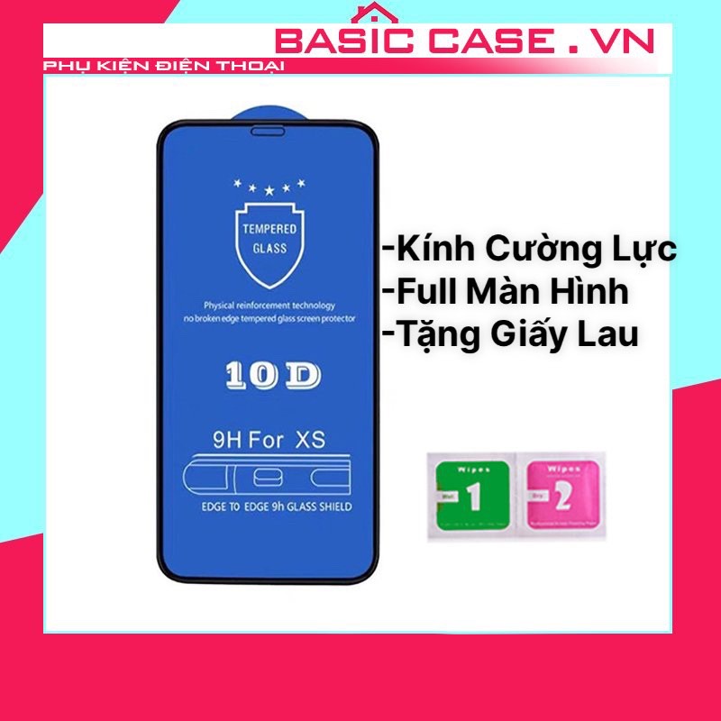 Kính cường lực iphone 10D full màn 6/6plus/7/8/7plus/x/xs/xsmax/11/11promax/12/13/13/14 pro max promax plus [ 10D ]