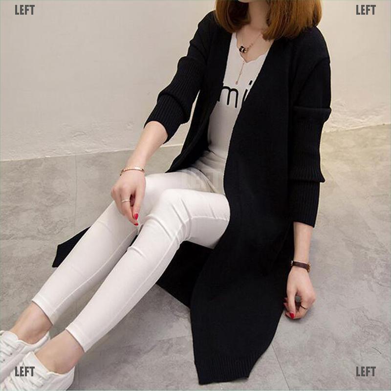 Áo khoác cardigan mỏng dáng dài rộng màu trơn thời trang dành cho nữ