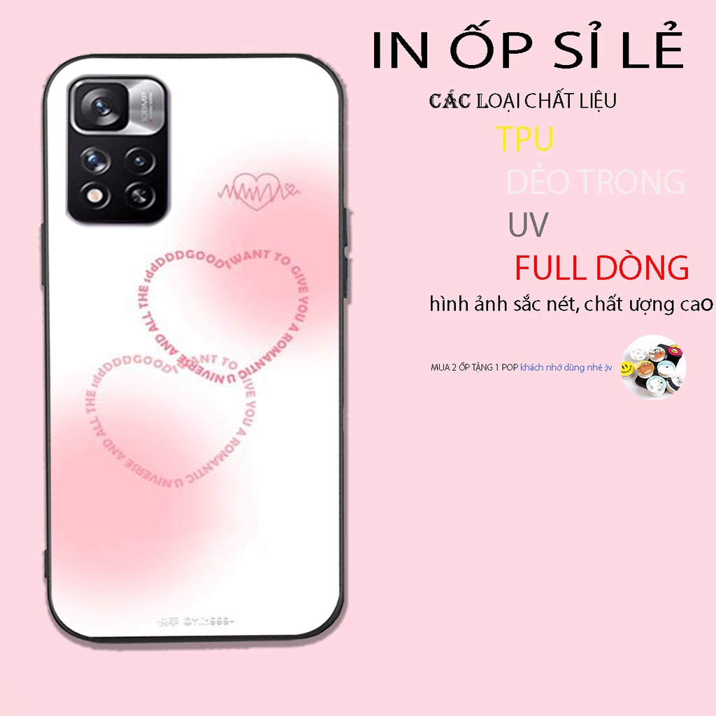 Ốp lưng điện thoại Xiaomi redmi note 11 pro  / note 11 pro plus trái tim sắc màu