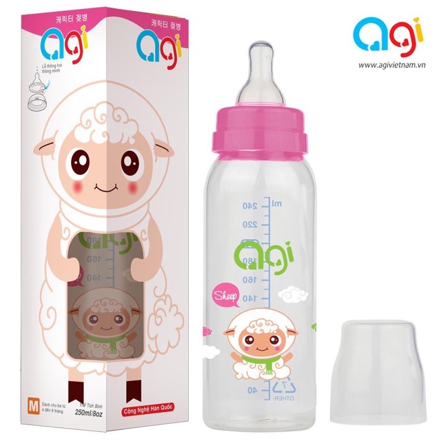 Bình sữa AGI cho bé 60-140-240ml