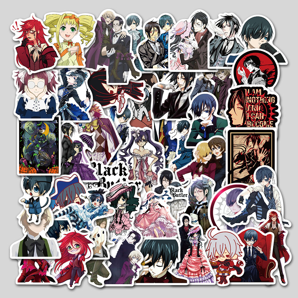 Set 50 hình dán chống thấm nước họa tiết Black Butler