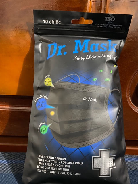 K.h.ẩu trang y tế 4 lớp than hoạt tính Dr. mask